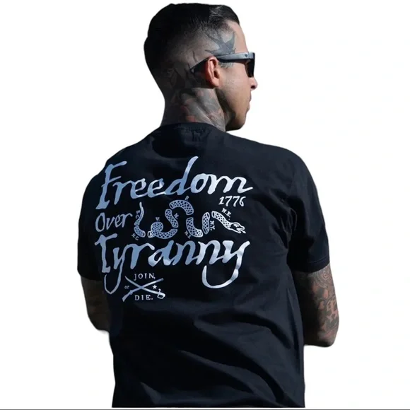 Howitzer Style Men's T-Shirt Over Tyranny Military Grunt MFG - Picture 2 of 10